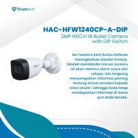 DAHUA - 2 MP OUTDOOR HDCVI IR BULLET CAMERA WITH DIP SWITCH, HAC-HFW1240CP-A-DIP DAHUA - 2 MP OUTDOOR HDCVI IR BULLET CAMERA WITH DIP SWITCH, HAC-HFW1240CP-A-DIP
